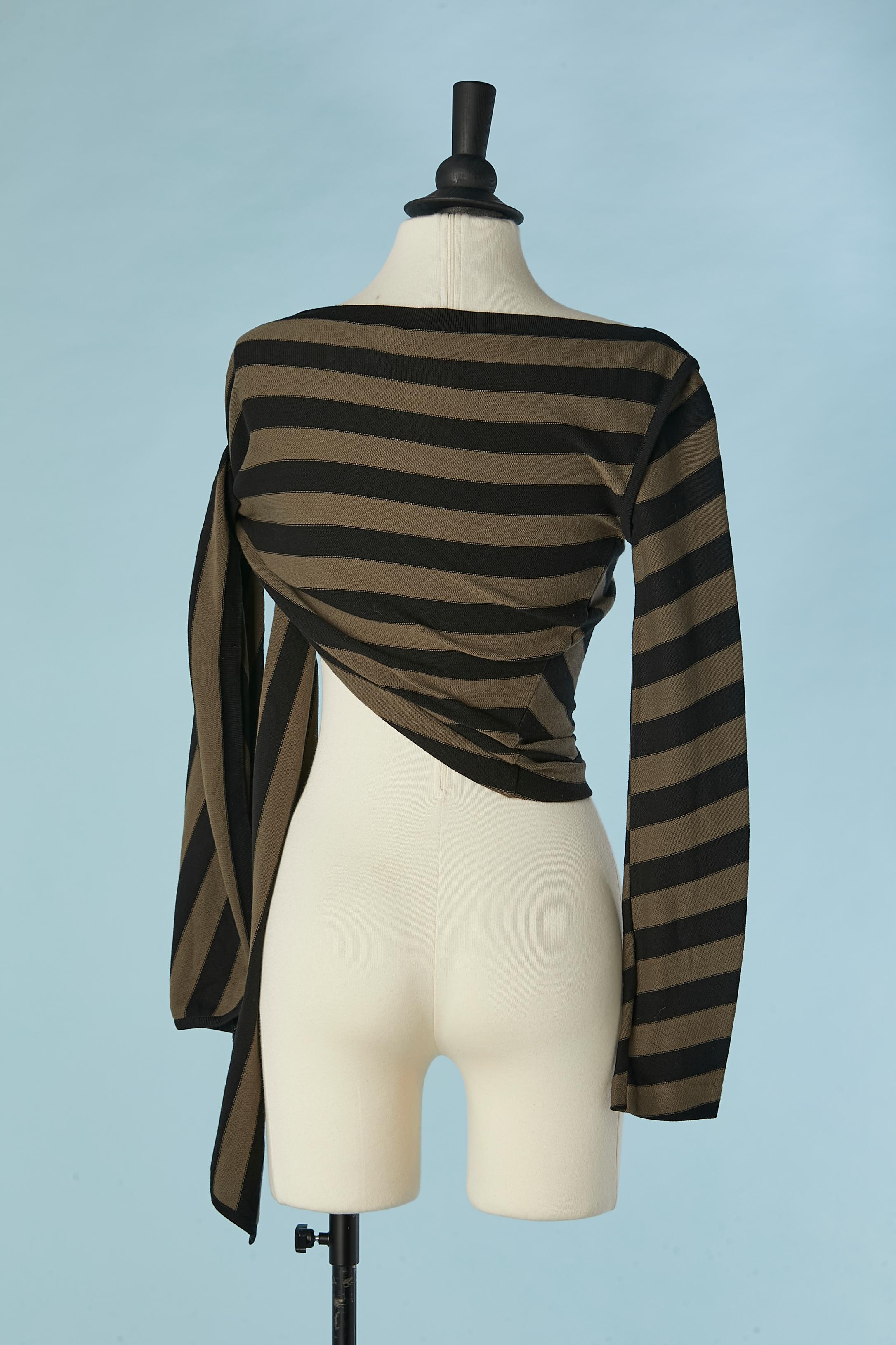 Women's Striped asymmetrical cotton sweater Sonia Rykiel For Sale