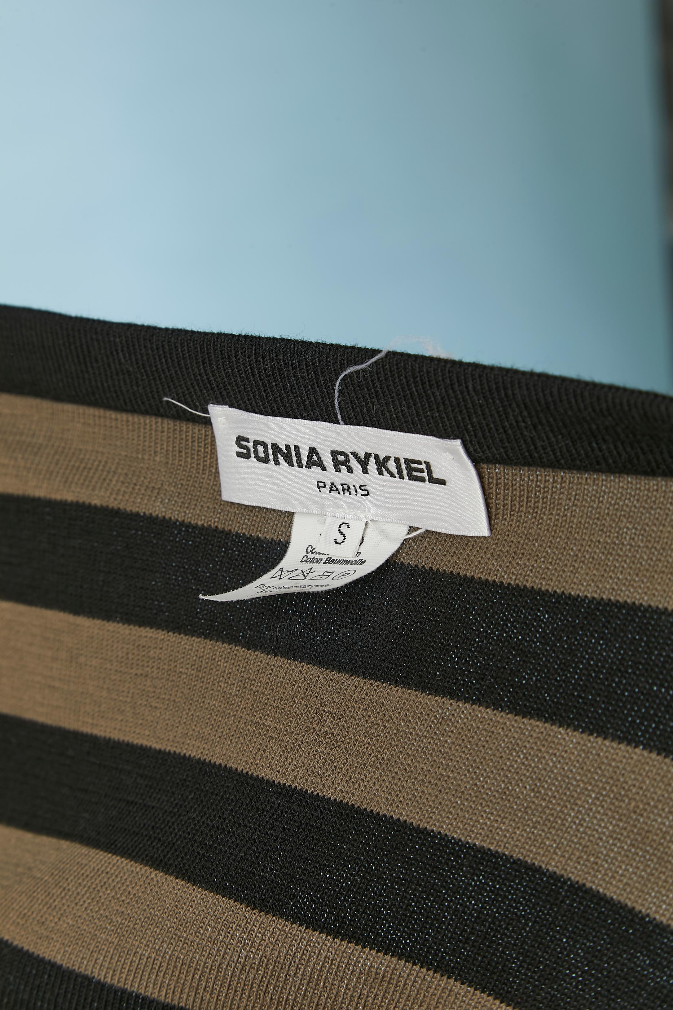 Striped asymmetrical cotton sweater Sonia Rykiel For Sale 1