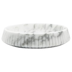 Handmade Striped Centrepiece in White Carrara Marble