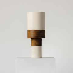 Striped Ceramic Straight Walled Lamp