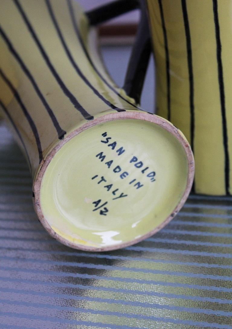 Striped Ceramic Tea Set by San Polo Otello Rosa For Sale 1