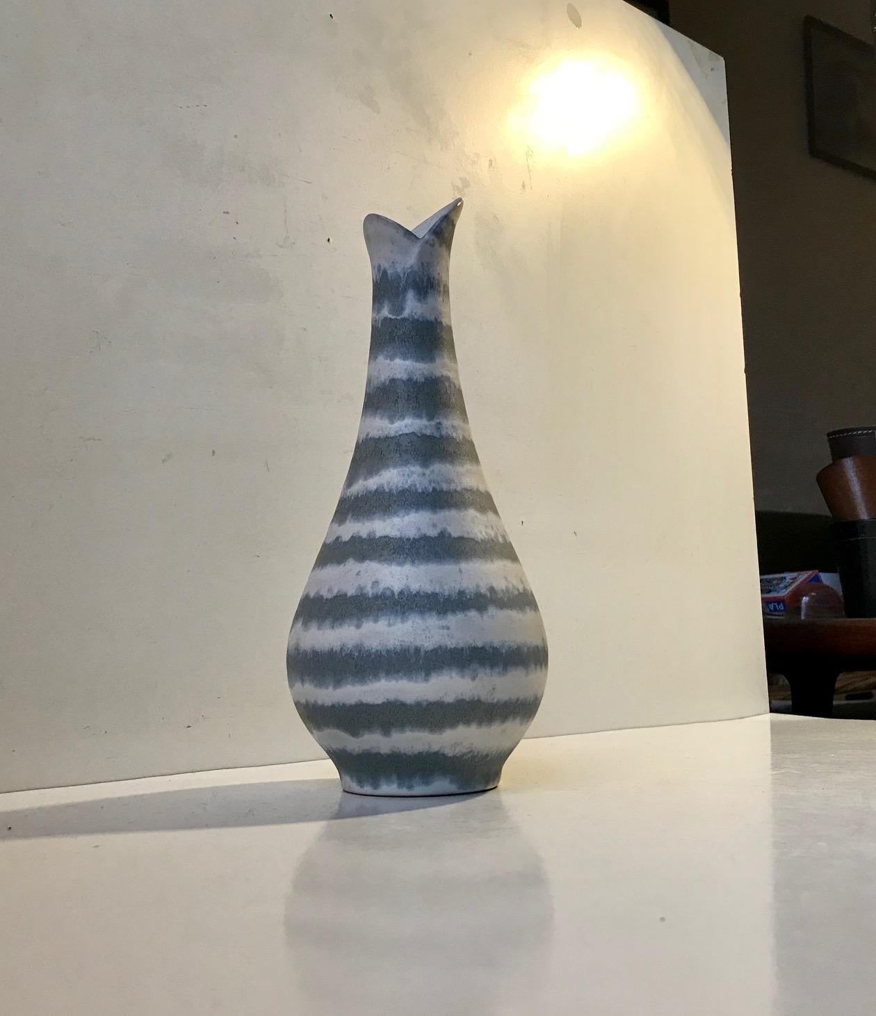 Mid-Century Modern Striped Ceramic Vase from Carstens Tönnieshof, Germany, 1950s