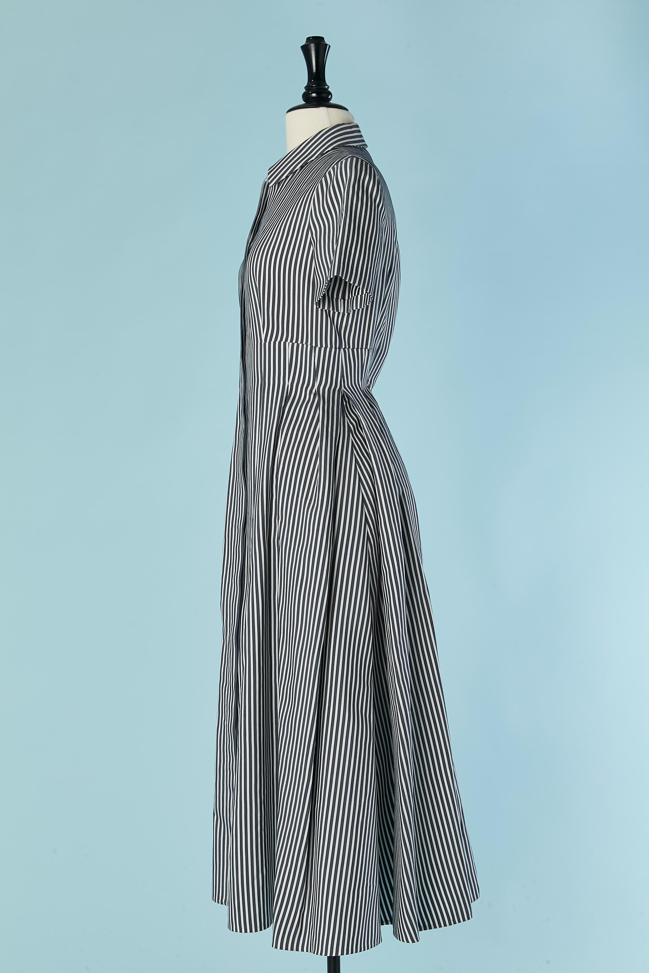 Striped chemise dress with short sleeve Christian Dior Circa 2020 In New Condition For Sale In Saint-Ouen-Sur-Seine, FR