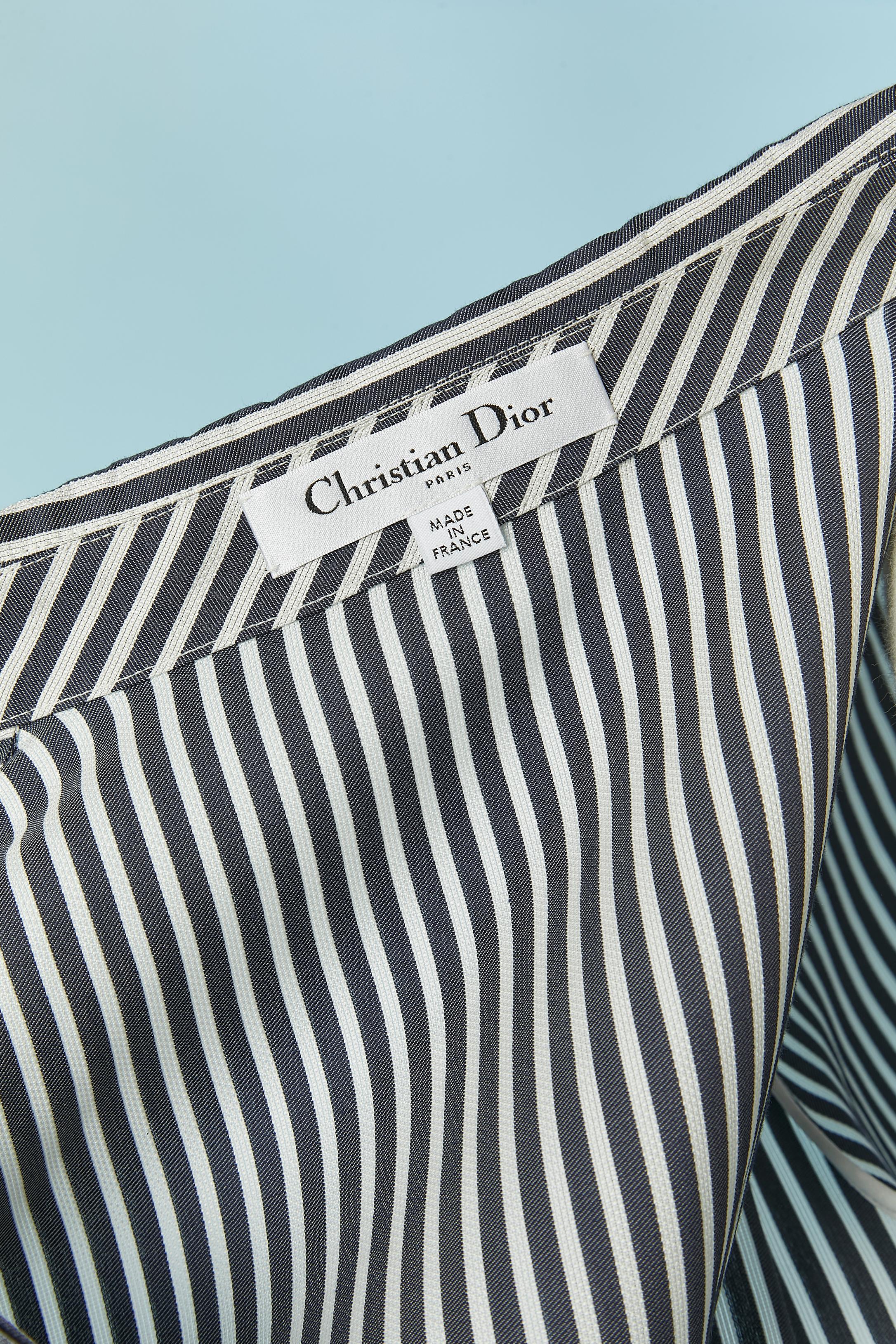 Striped chemise dress with short sleeve Christian Dior Circa 2020 For Sale 1