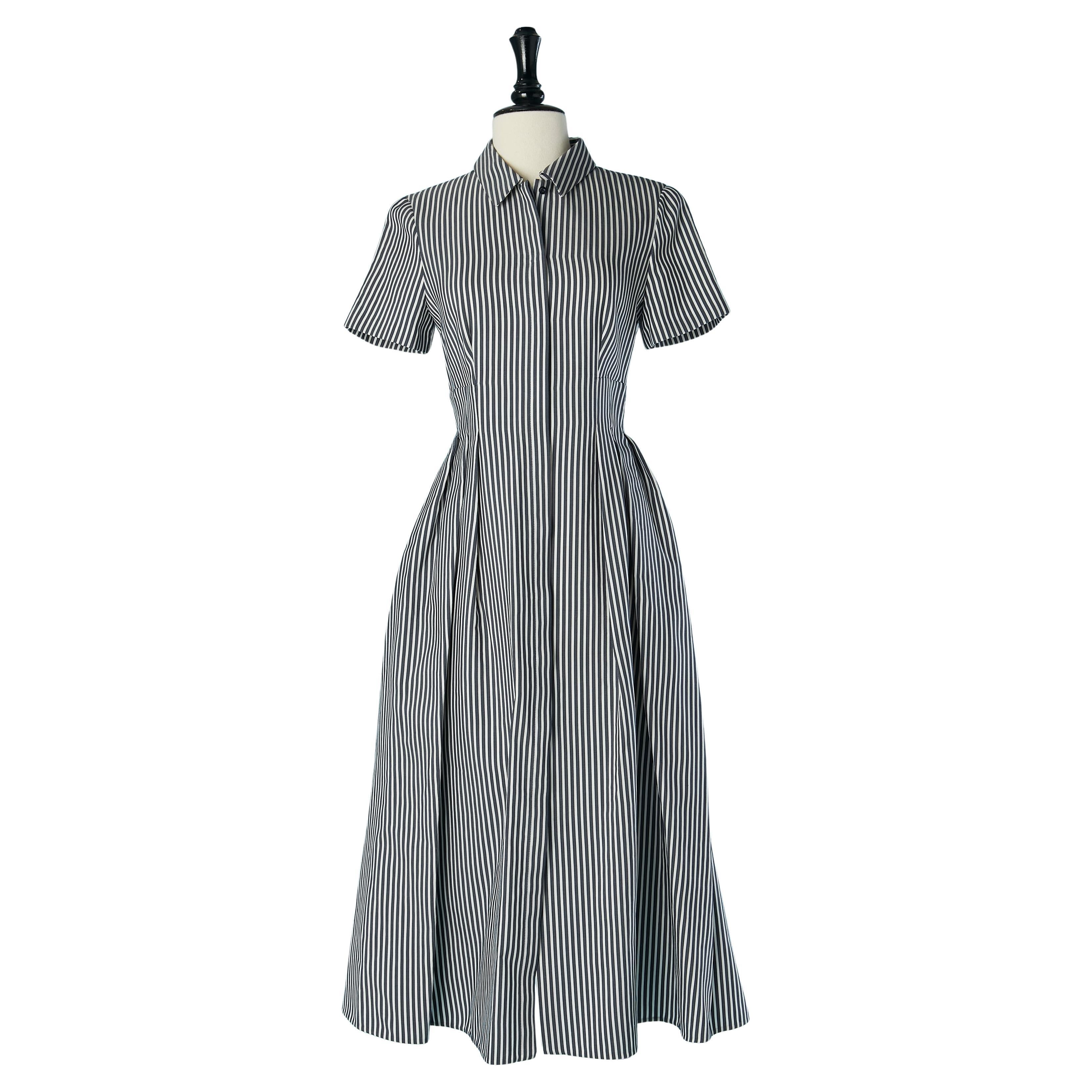Striped chemise dress with short sleeve Christian Dior Circa 2020 For Sale