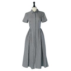Robe chemise rayée à manches courtes Christian Dior Circa 2020