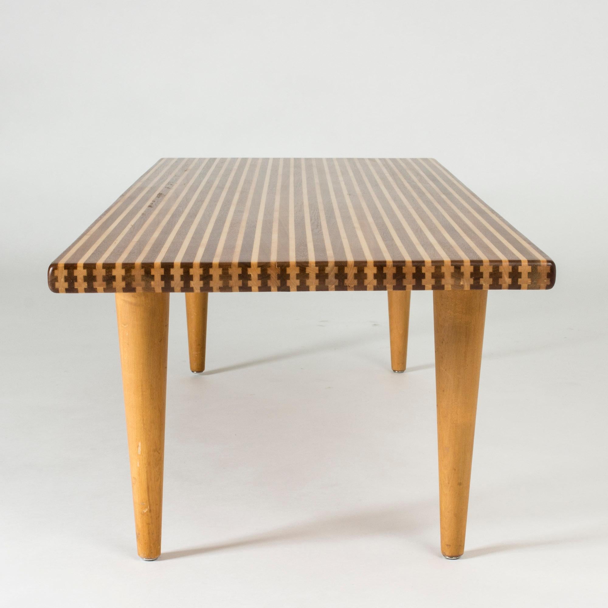 Mid-20th Century Striped Coffee Table by Ingvar Sandström