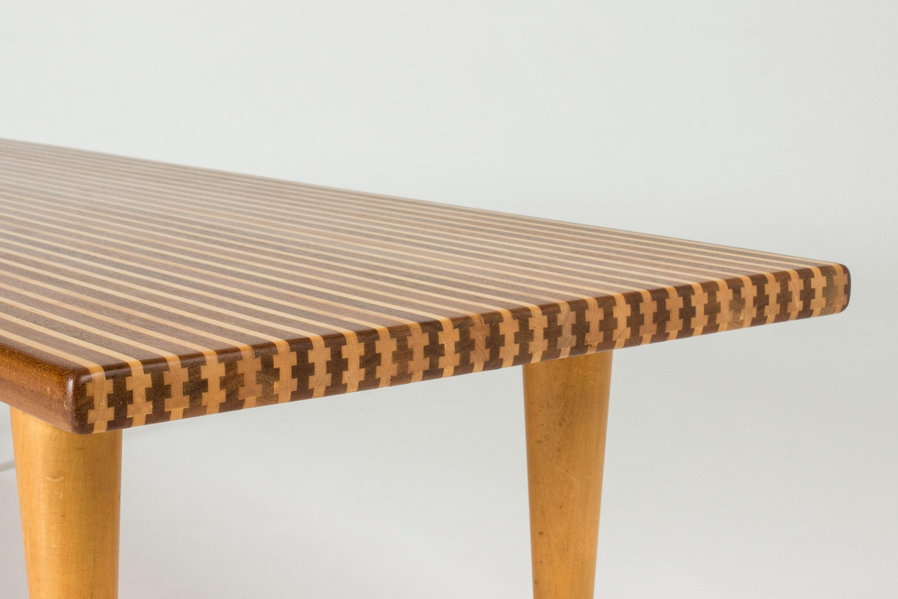 Birch Striped Coffee Table by Ingvar Sandström