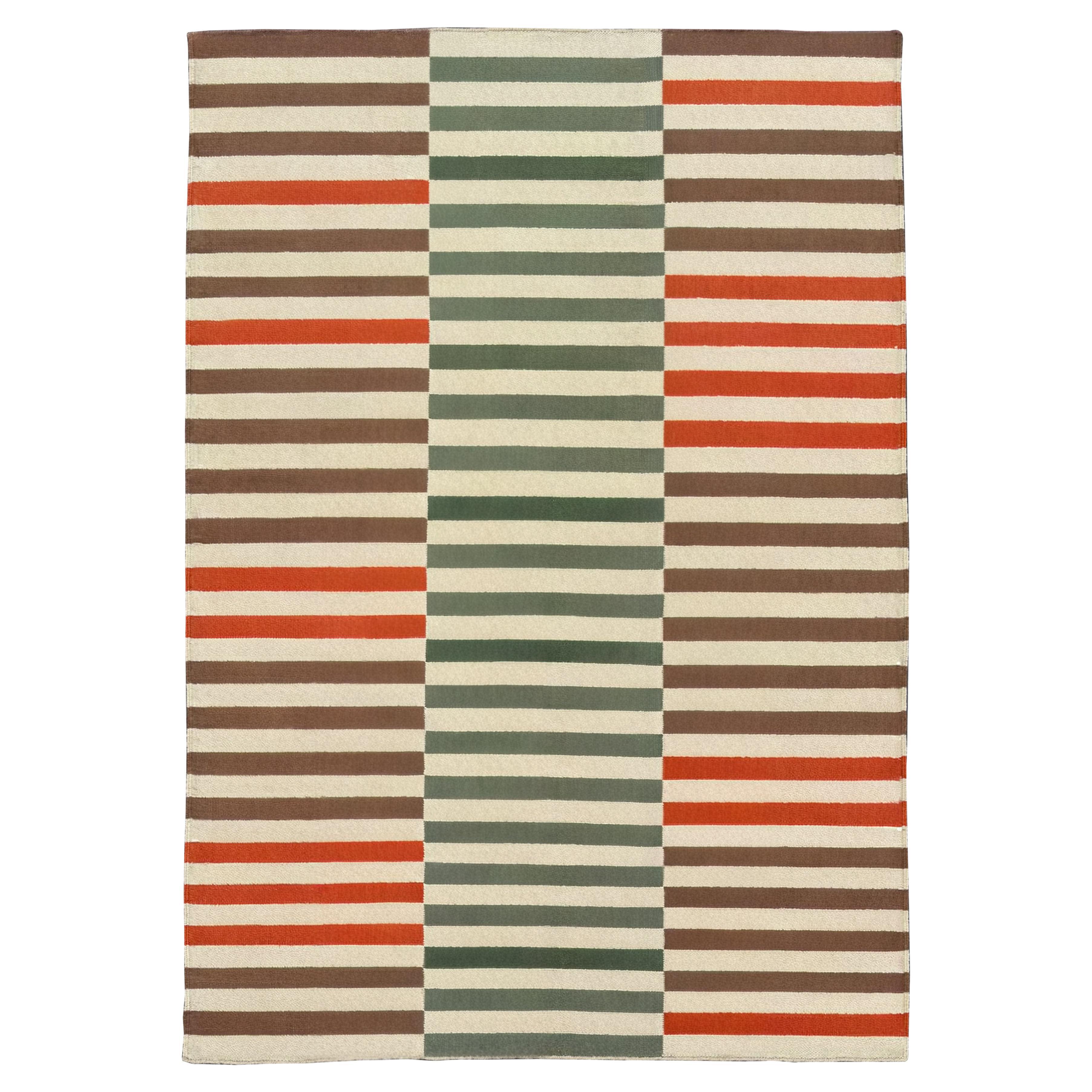 Gestreifter zeitgenössischer Kelim Studio Marmi Anatolia 1