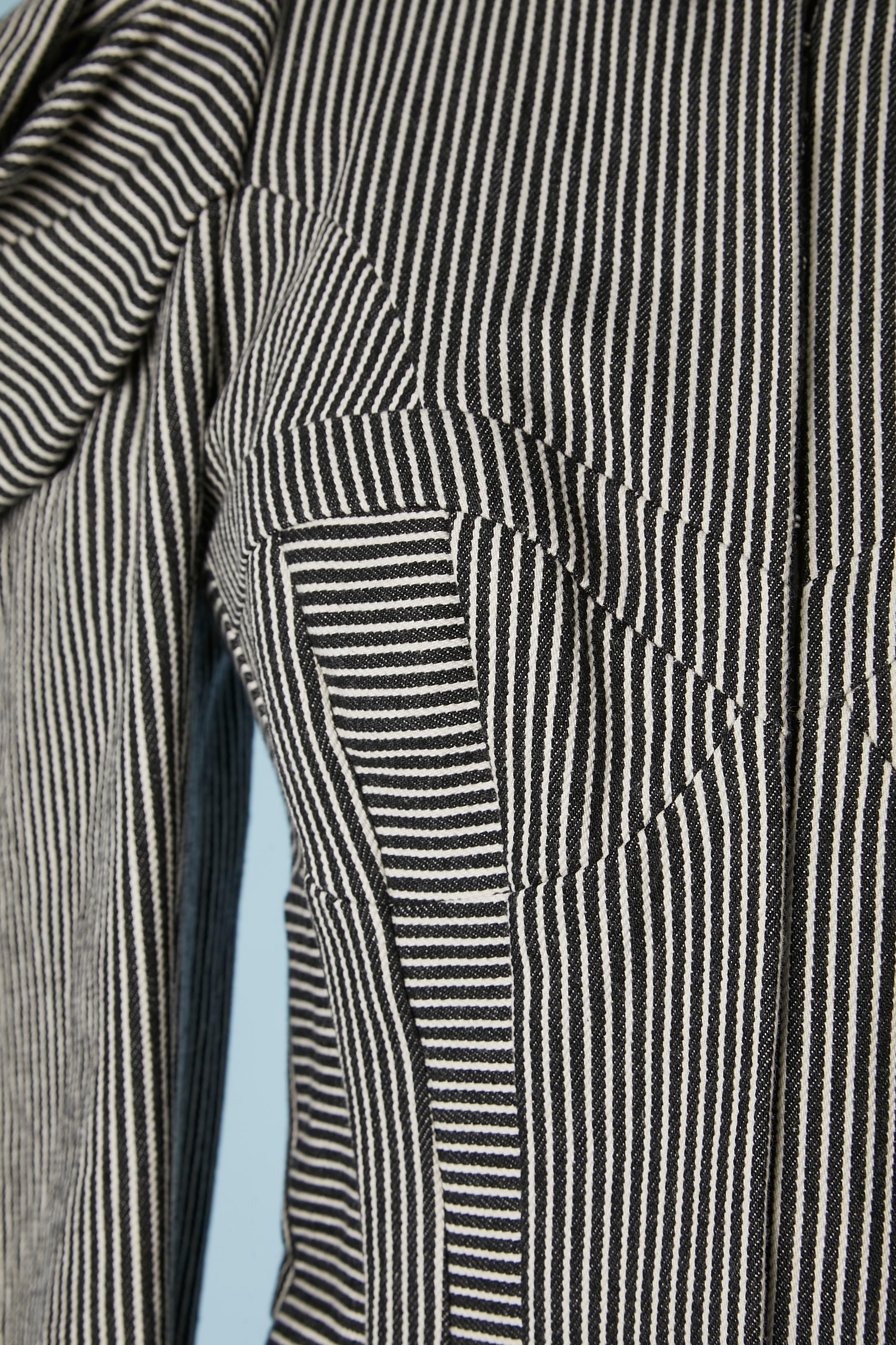Women's Striped cotton backlaced  jacket with cut-work on the bust Louis Vuitton 