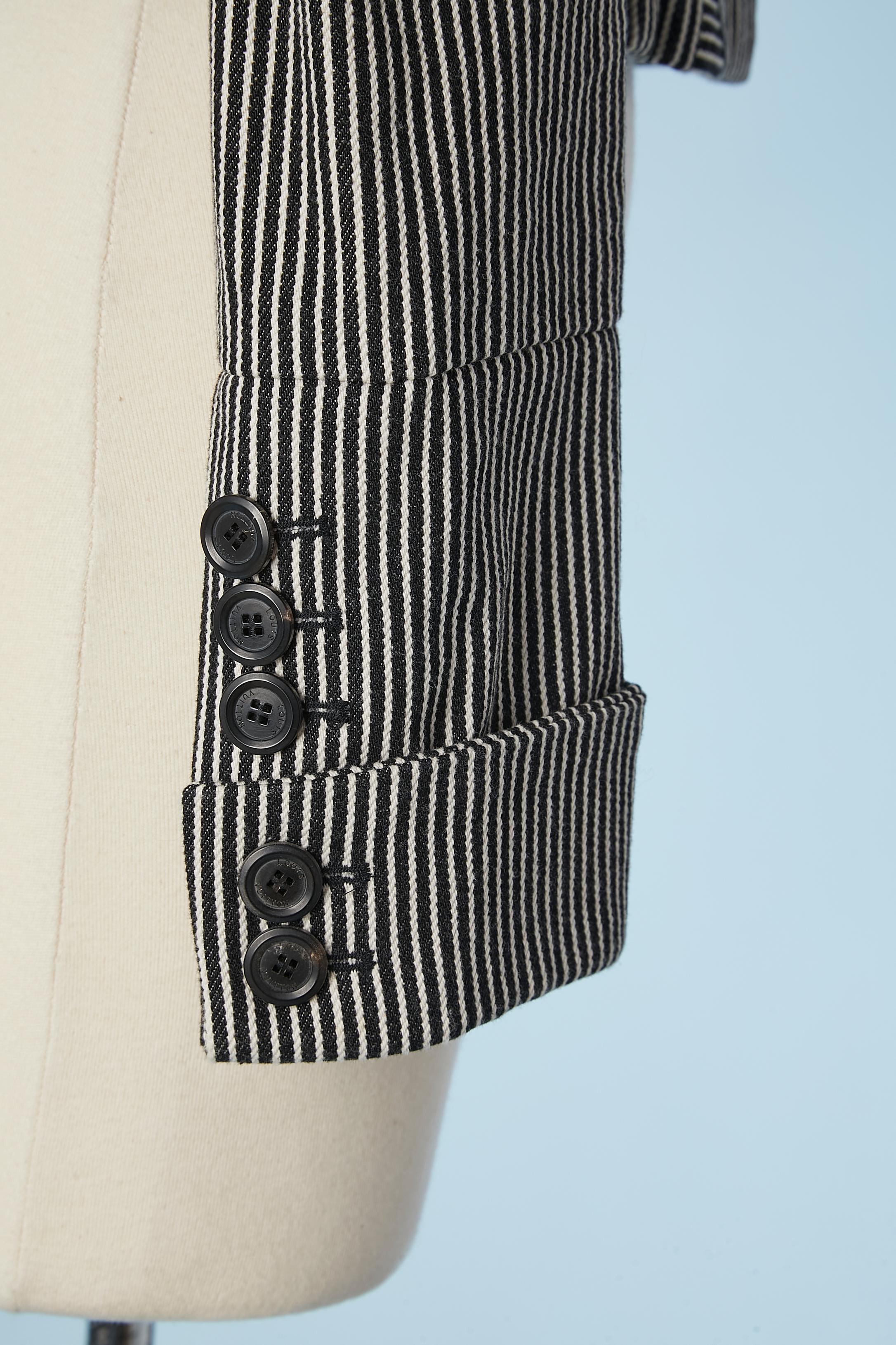 Striped cotton backlaced  jacket with cut-work on the bust Louis Vuitton  1