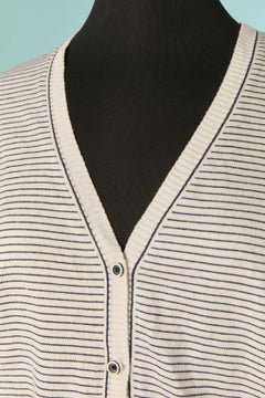 Cardigan in maglia di cotone a righe COURREGES