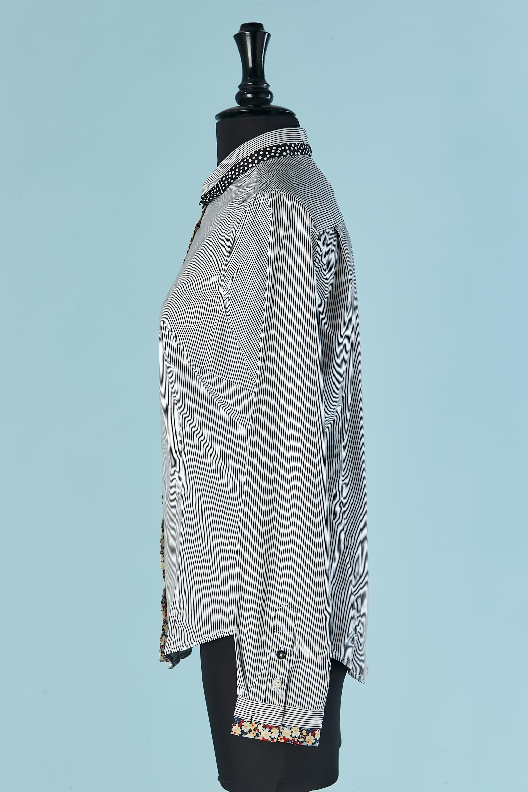 Gestreiftes Baumwollhemd mit Blumen- und Tupfendruck  Paul Smith Schwarzes Label im Angebot 2