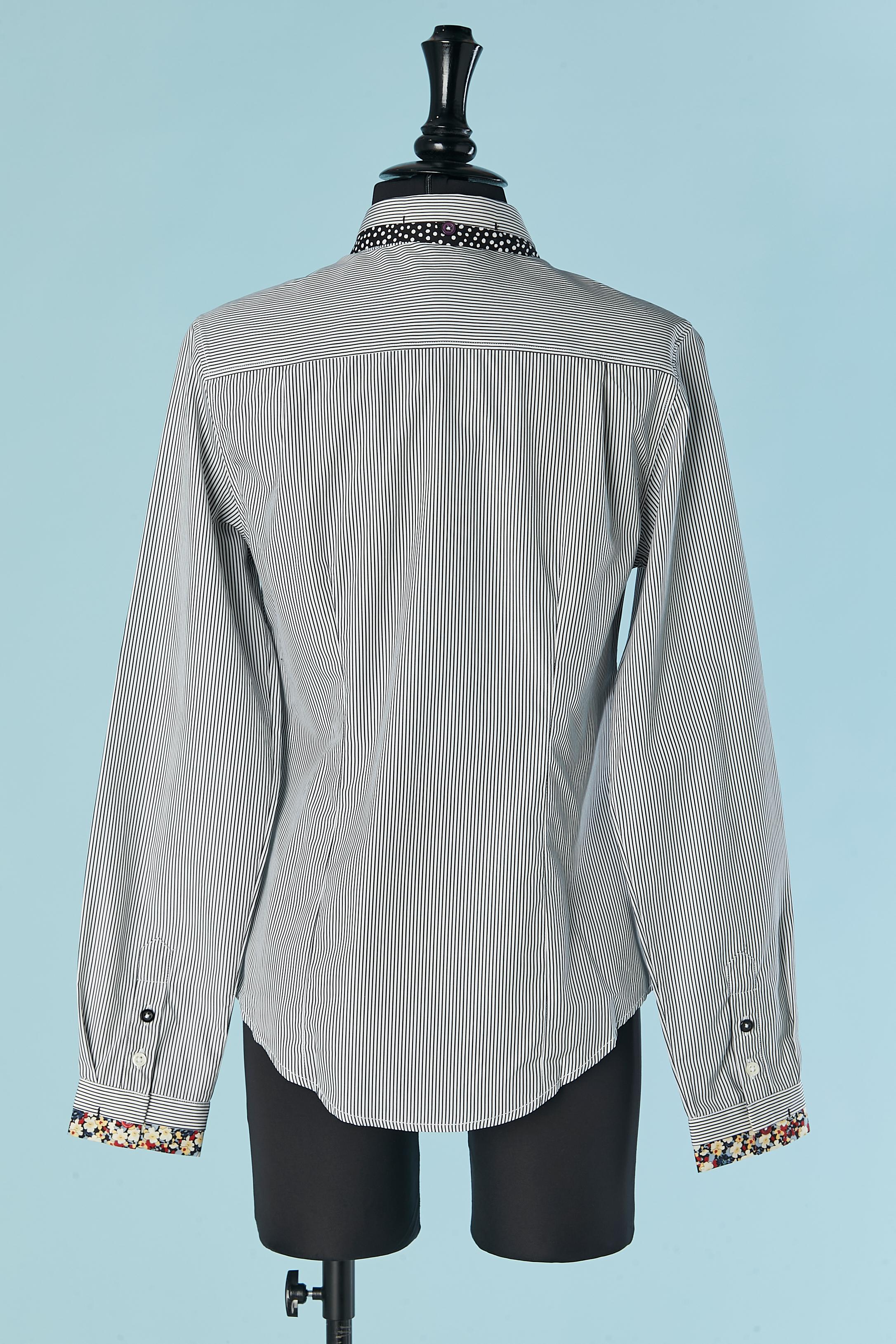 Gestreiftes Baumwollhemd mit Blumen- und Tupfendruck  Paul Smith Schwarzes Label im Angebot 3