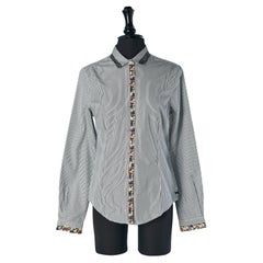 Camicia in cotone a righe con stampa a fiori e pois  Paul Smith Black Label