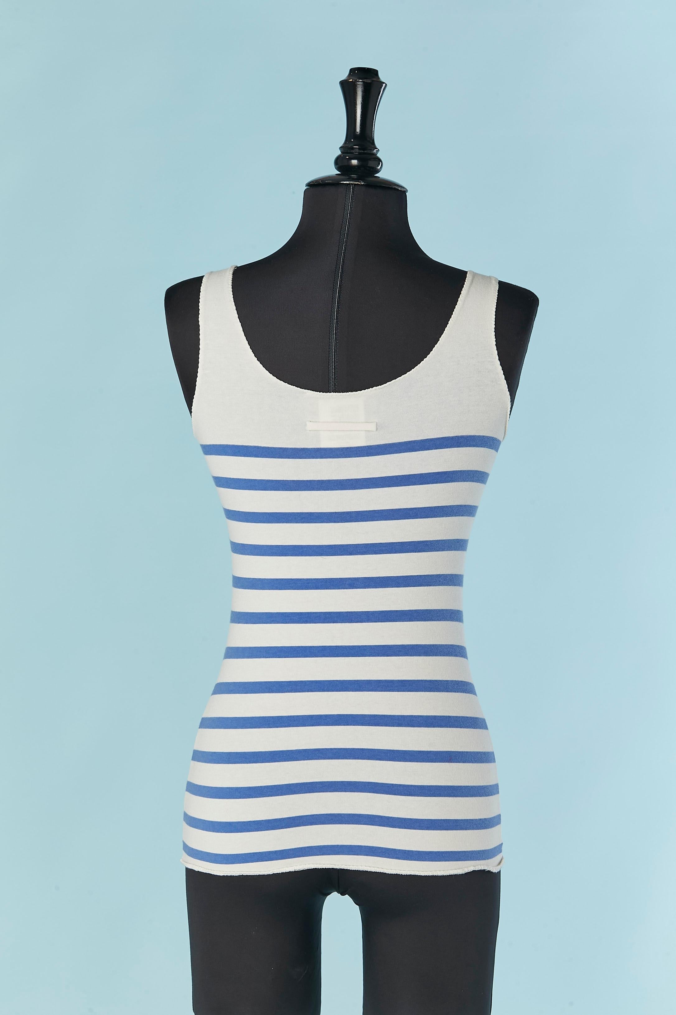 Gestreiftes Tank-Top aus Baumwolle JEAN -PAUL GAULTIER Maille im Zustand „Hervorragend“ im Angebot in Saint-Ouen-Sur-Seine, FR