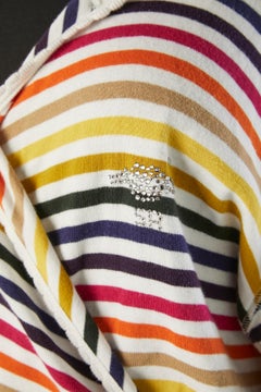 Striped cotton wraped Robe with pocket and hood Sonia Rykiel