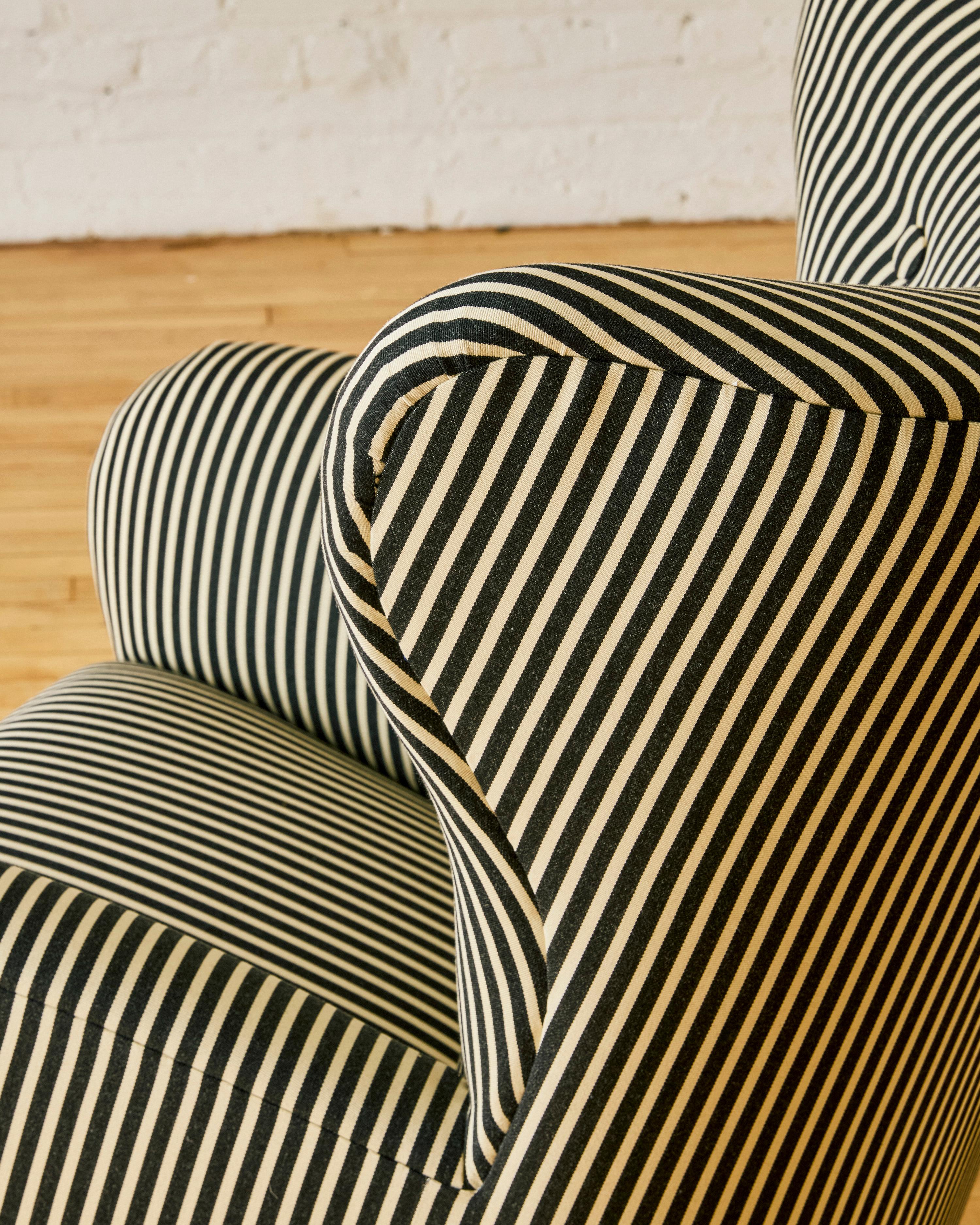 Sillón danés a rayas Attr. a Flemming Lassen mediados del siglo XX en venta