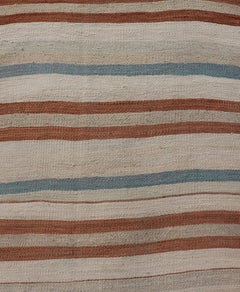 Striped Design Vintage Turkish Kilim Runner in Multi Colors