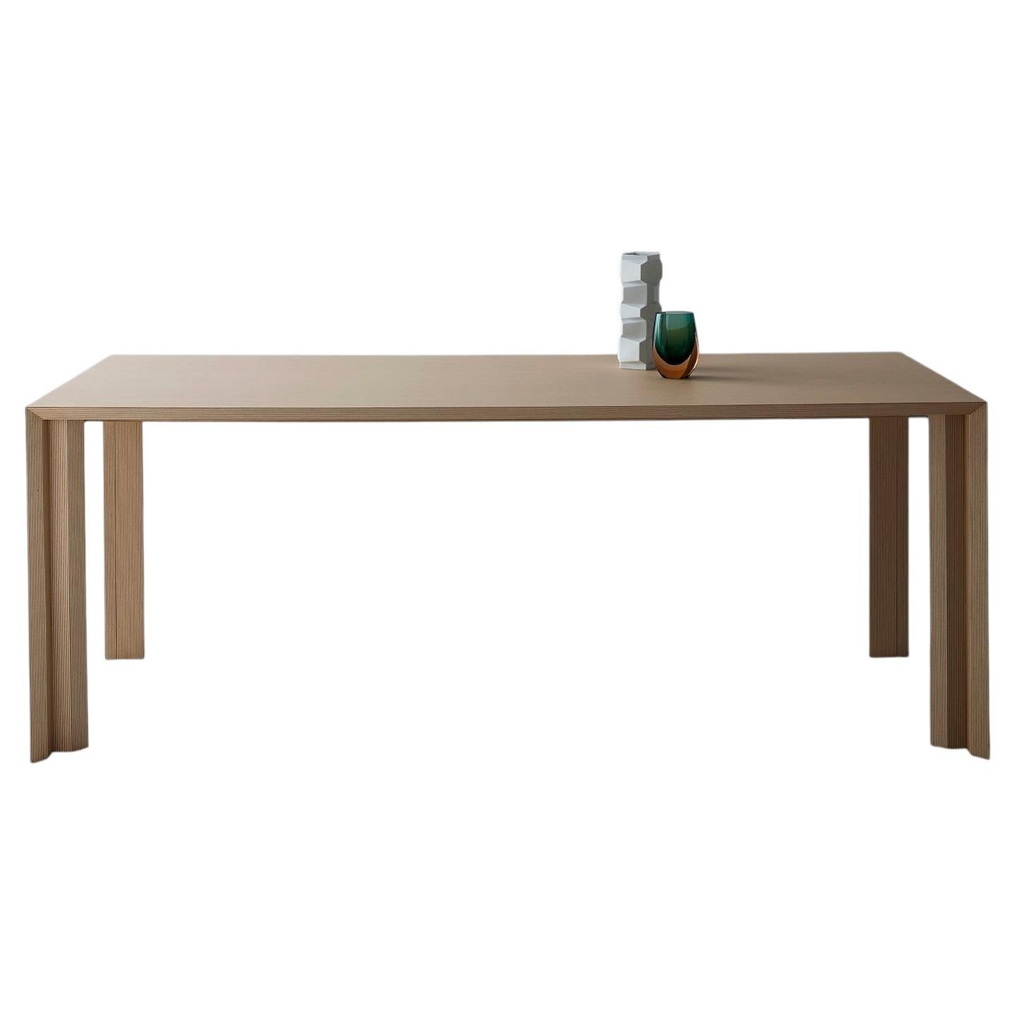 Mesa de comedor de madera a rayas, de Sebastiano Bottos en venta