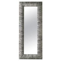 Striped Elongated Rectangular Framed Mirror
