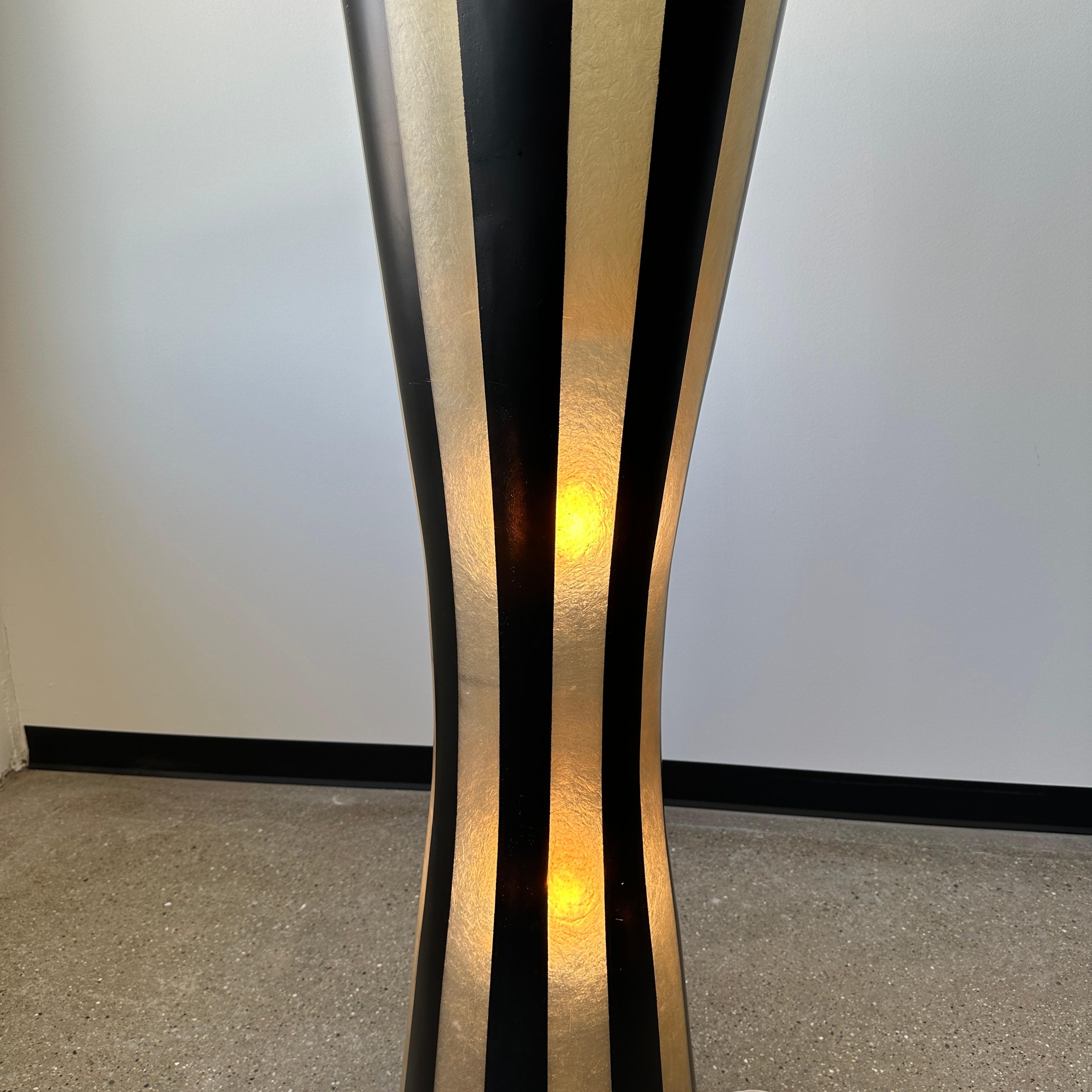 Late 20th Century Striped Fiberglass Lamp
