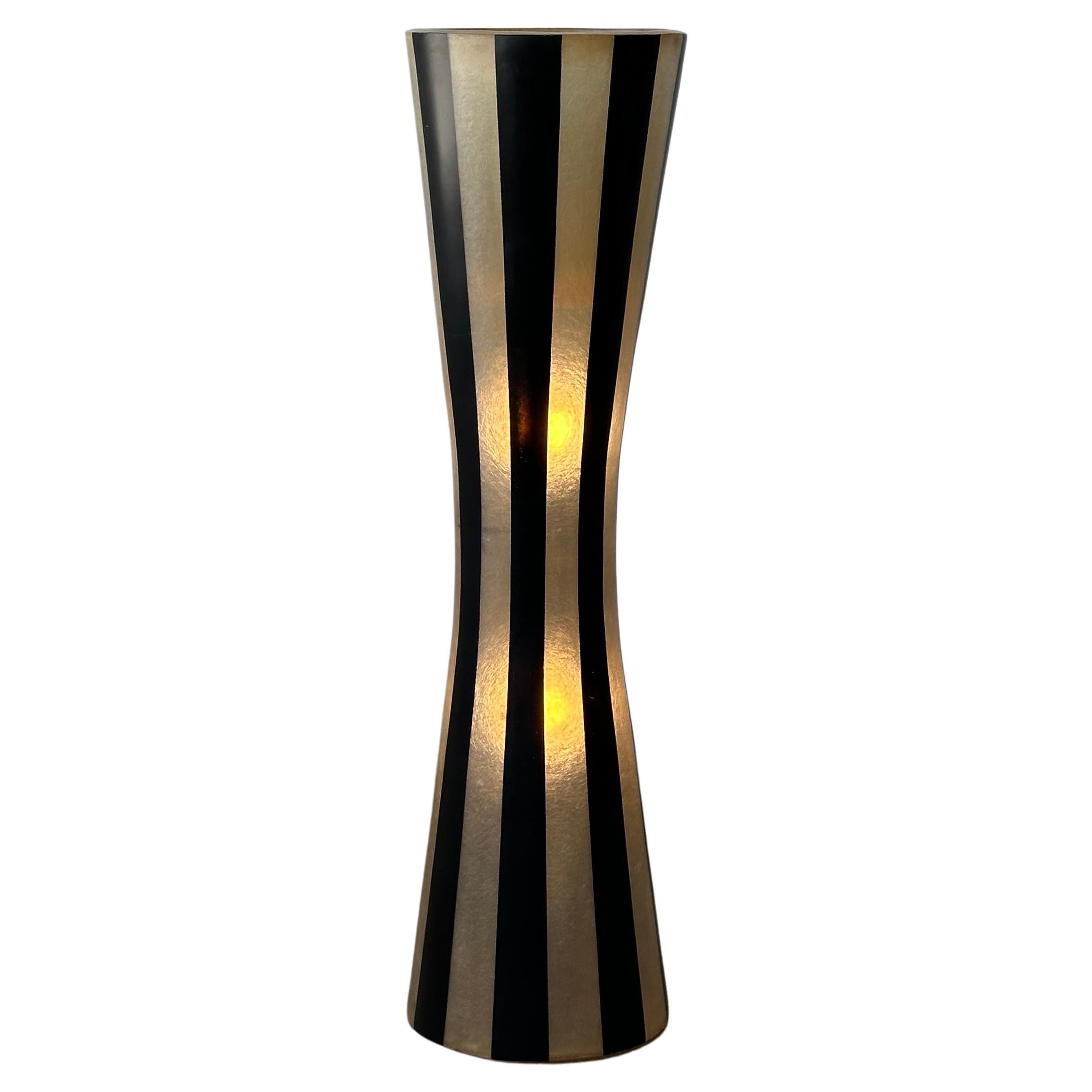 Striped Fiberglass Lamp
