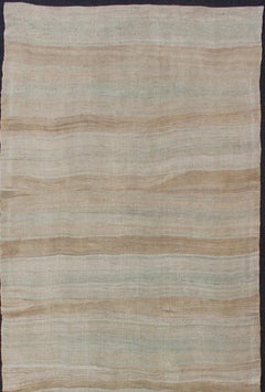 Striped Flat-Weave Vintage Turkish Kilim Gallery Runner