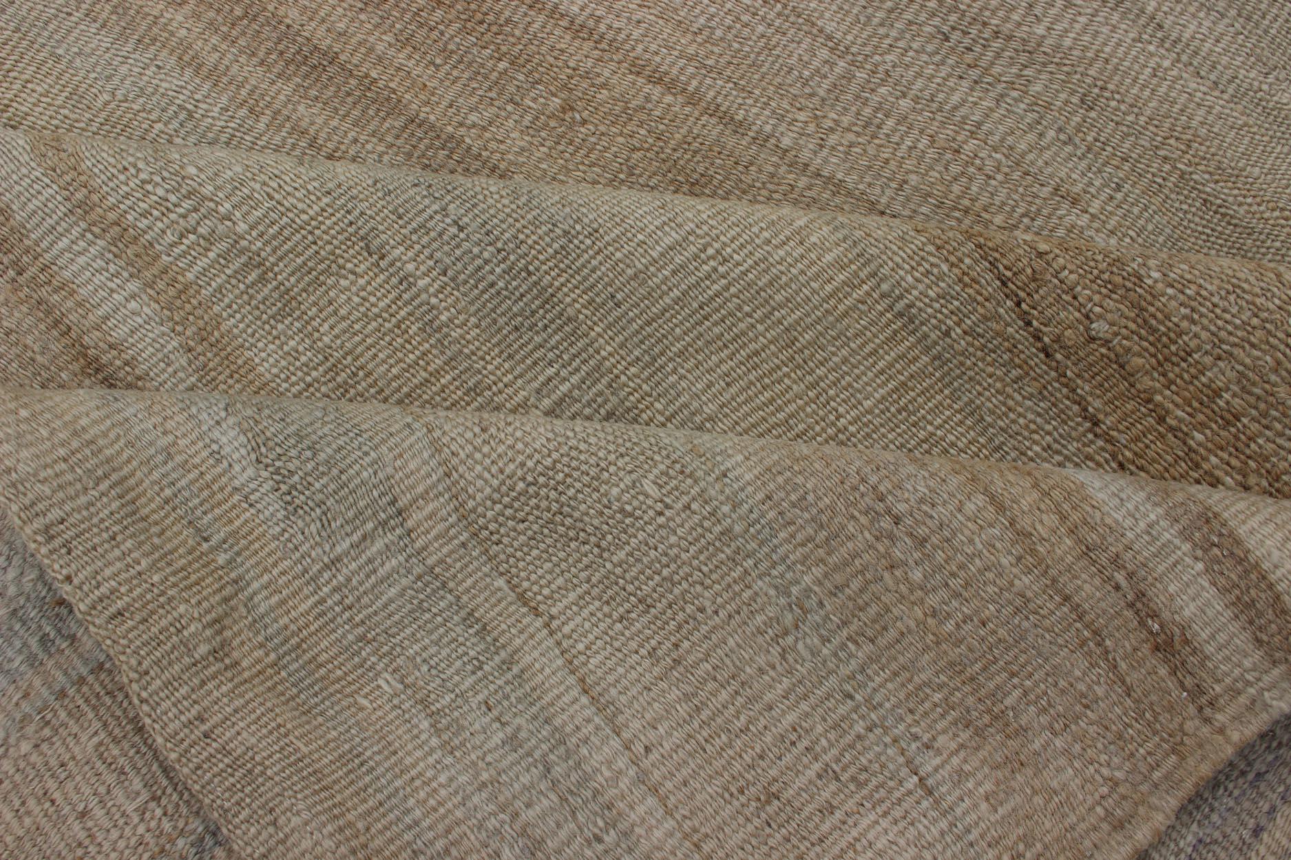 Striped Flat-Weave Vintage Turkish Kilim Gallery Runner For Sale 2