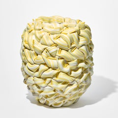 Striped Foldes with Inclusions III, un'opera d'arte in ceramica gialla di Steven Edwards