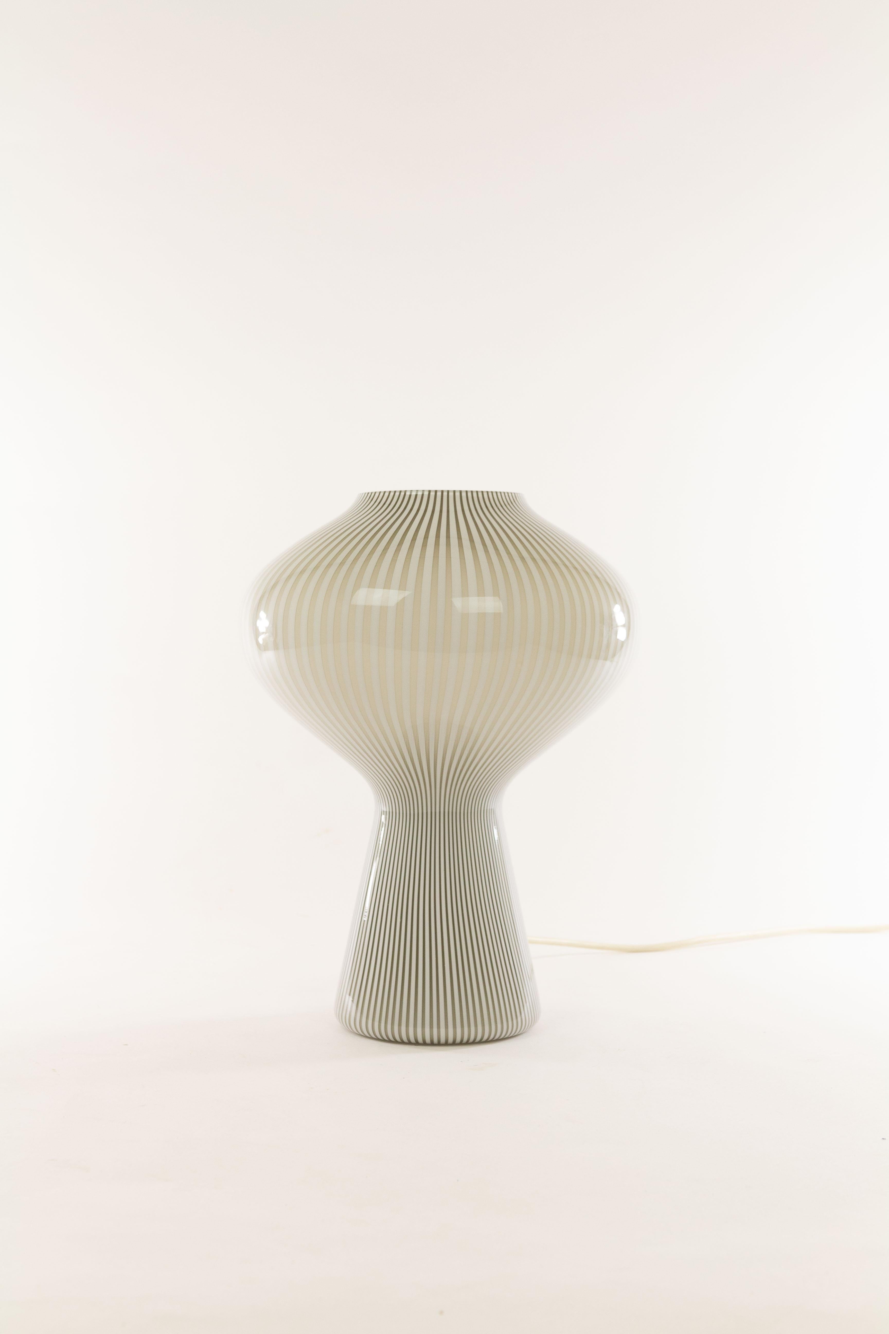 Mid-Century Modern Striped Fungo Table Lamp by Massimo Vignelli for Venini, 1950s