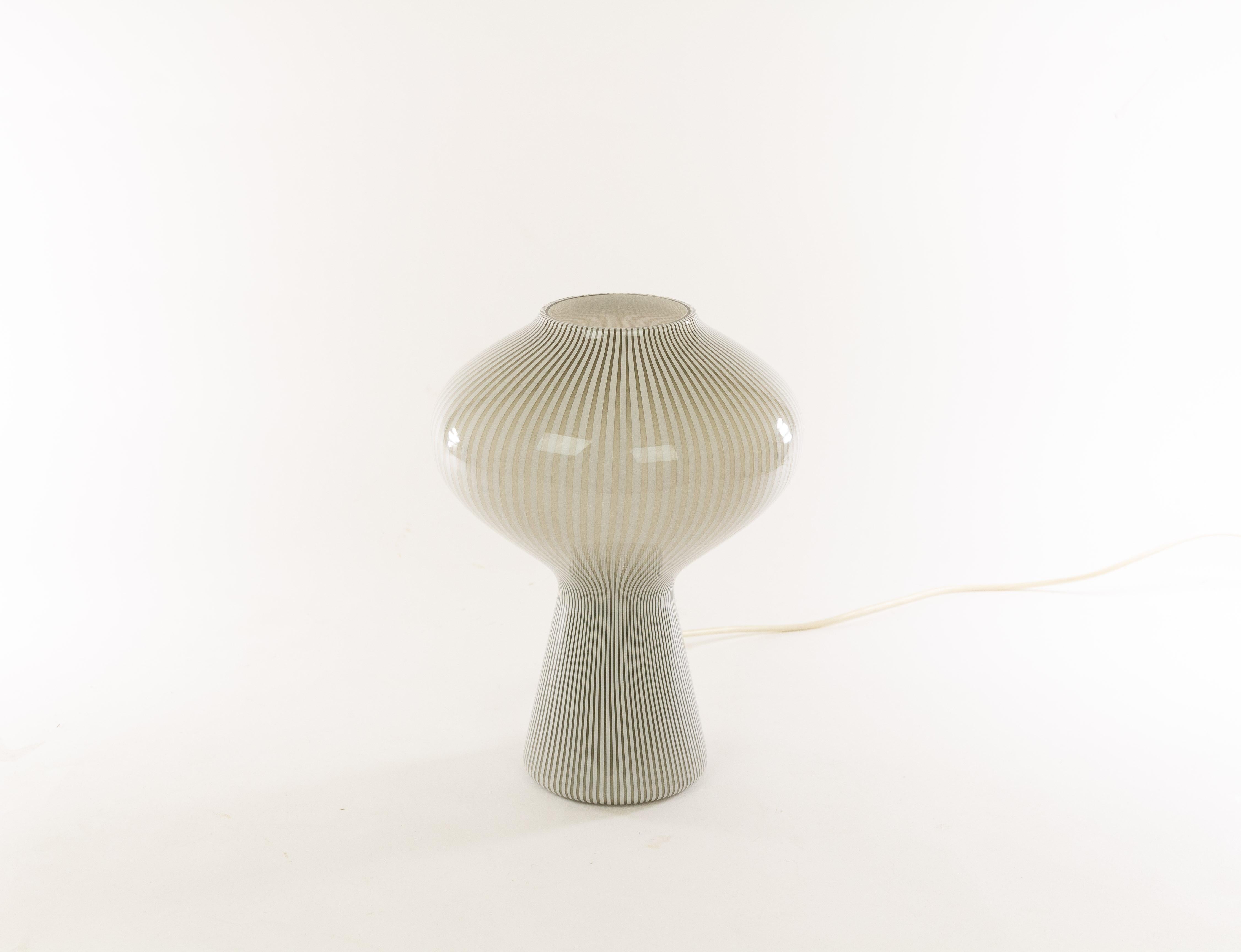 Italian Striped Fungo Table Lamp by Massimo Vignelli for Venini, 1950s