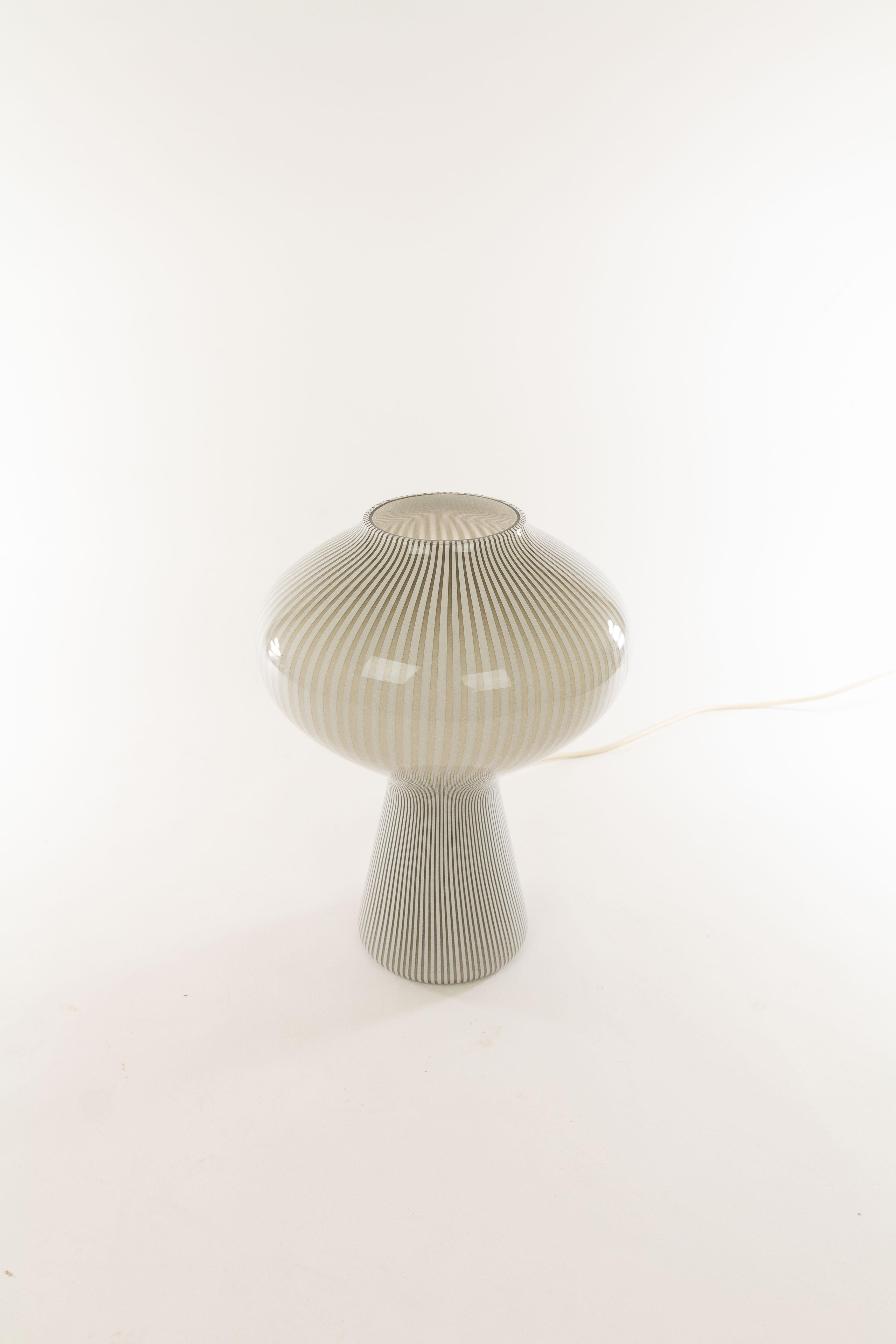Mid-20th Century Striped Fungo Table Lamp by Massimo Vignelli for Venini, 1950s