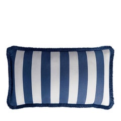 Striped Happy Blue Small Water Repellent Outdoor Cushion