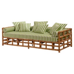 Used Striped Italian Bamboo Sofa or Daybed, Italy, 1970s