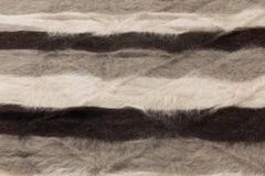 Striped Ivory Handmade Goat Hair Carpet "Chiaroscuro" by Doris Leslie Blau