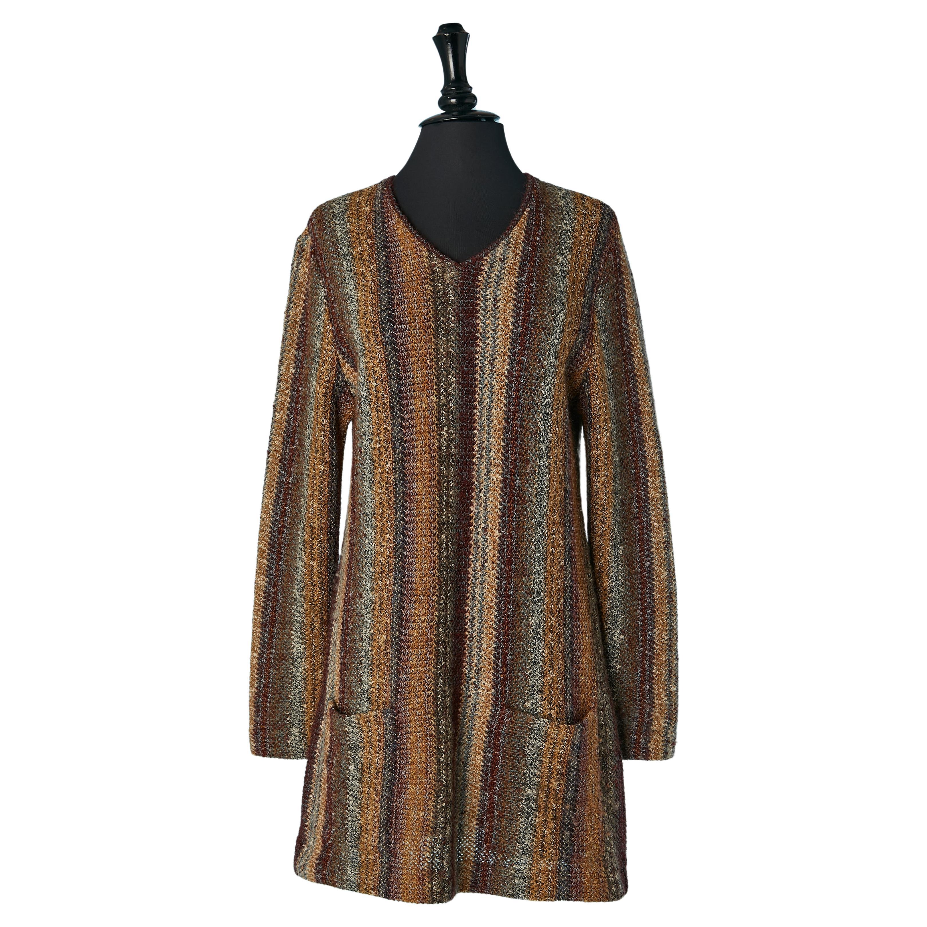 Robe en maille jacquard chinée rayée Missoni