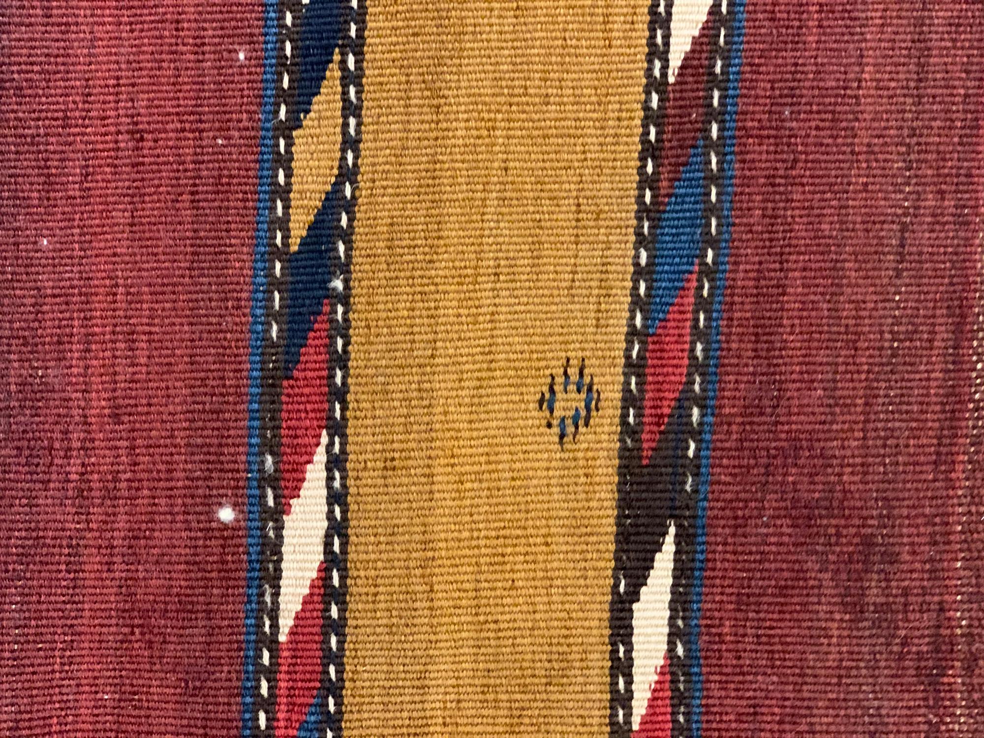 Striped Kilim Traditional Wool Antique Caucasian Kilim Rug 2