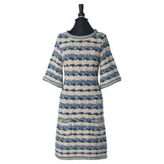 Striped knitted dress with pocket on both side CHANEL Resort 2015