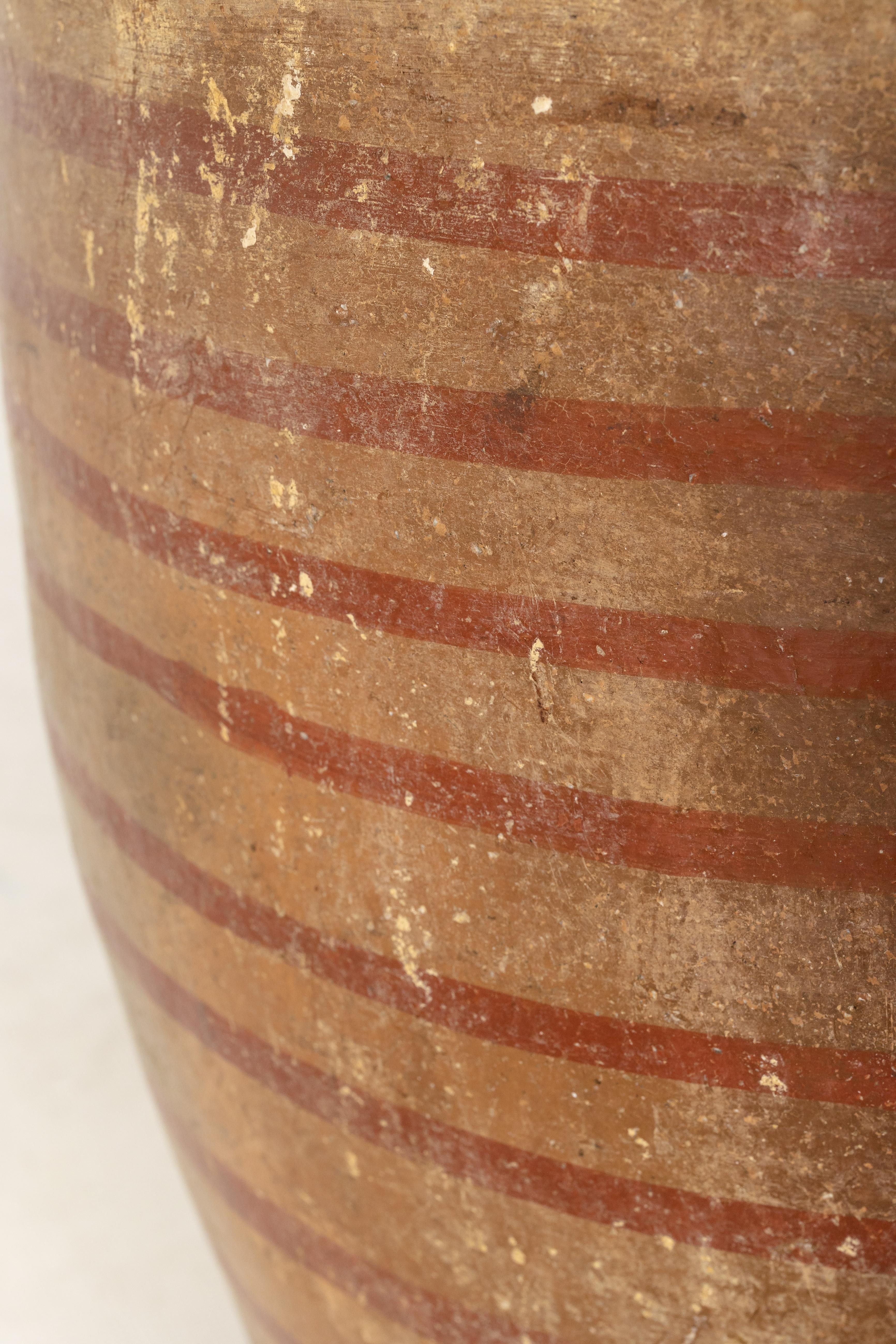 Nord-américain Grande poterie de céramique rayée en vente