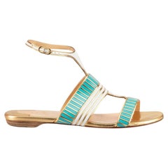 Striped Leather Grecian Sandals Size IT 38.5