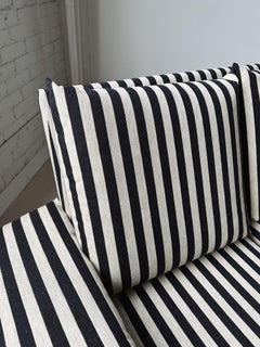 Striped Loveseat with Pine Frame