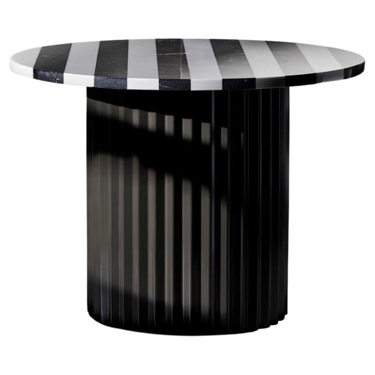 Striped Marble Table 60 by Lisette Rützou For Sale