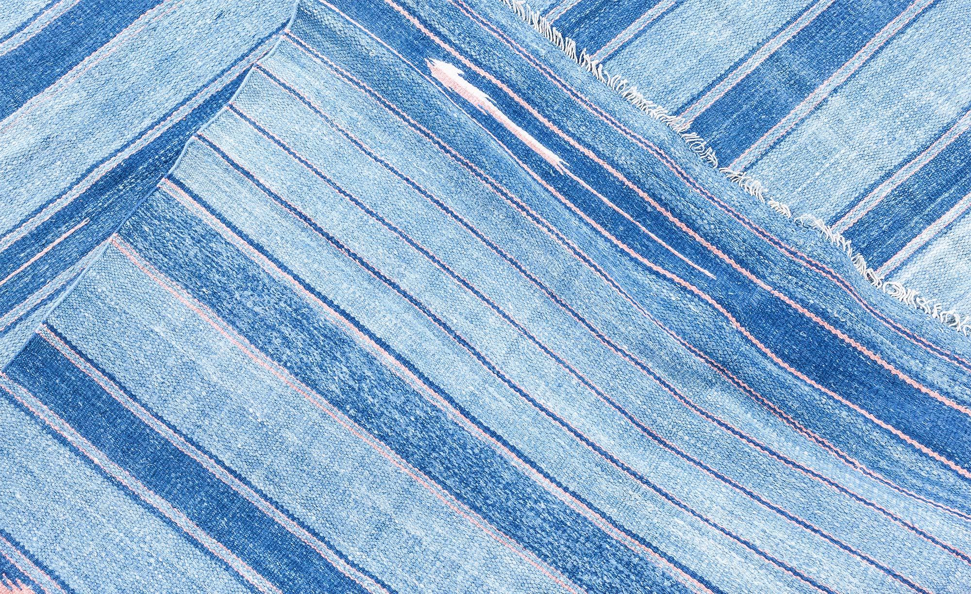 Rug Visualiser Rug Striped Mid-Century Dhurrie Flatweave Cotton Carpet by Doris Leslie ...