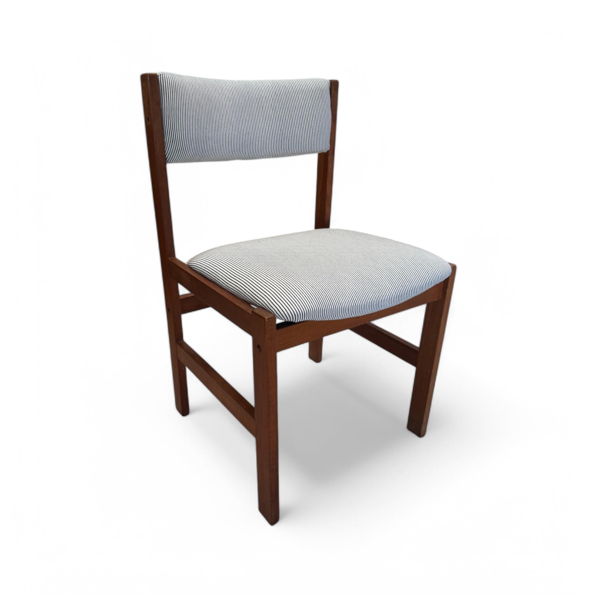 Striped Mid Century Dining Chairs Set of 4 3