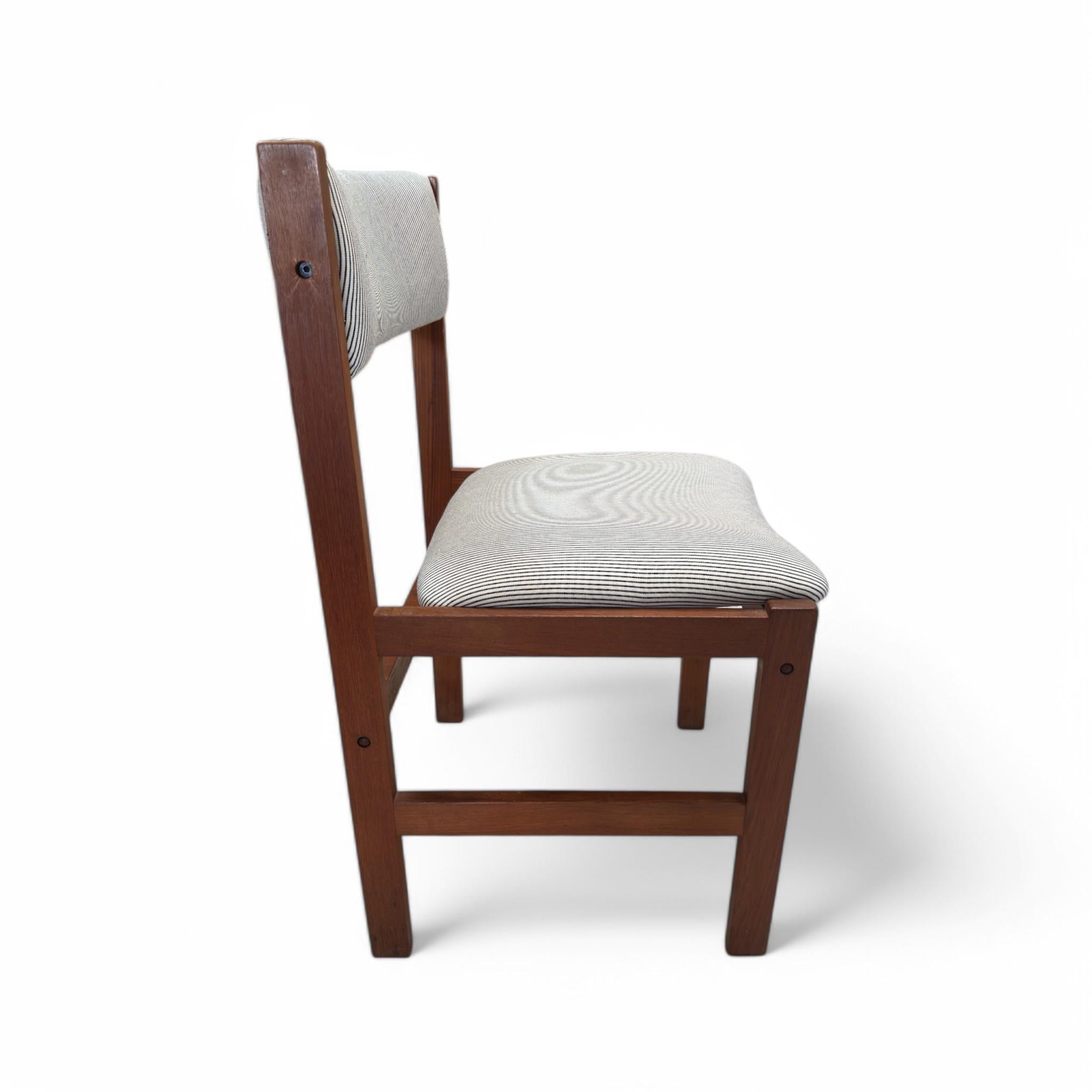 Striped Mid Century Dining Chairs Set of 4 4