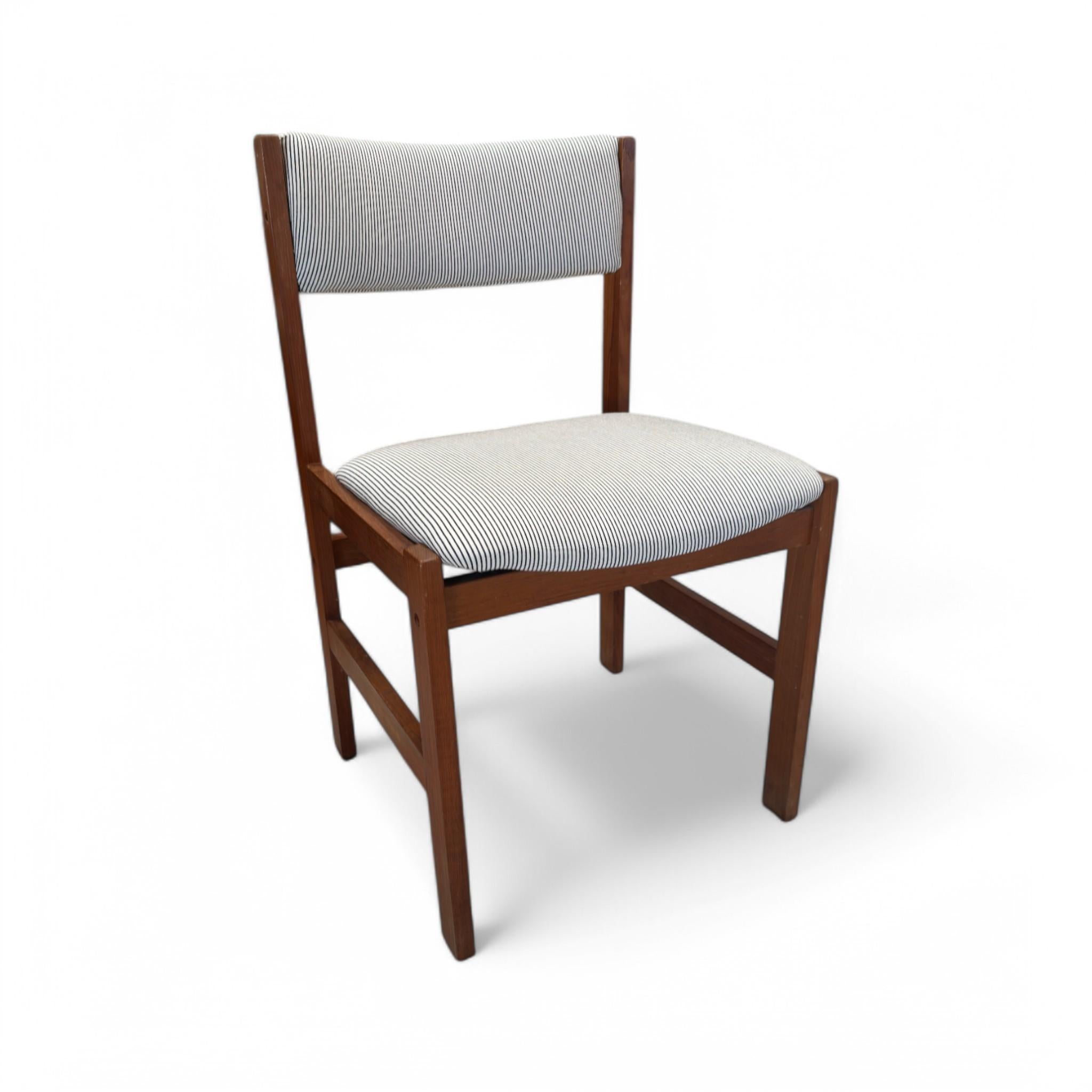 Striped Mid Century Dining Chairs Set of 4 5