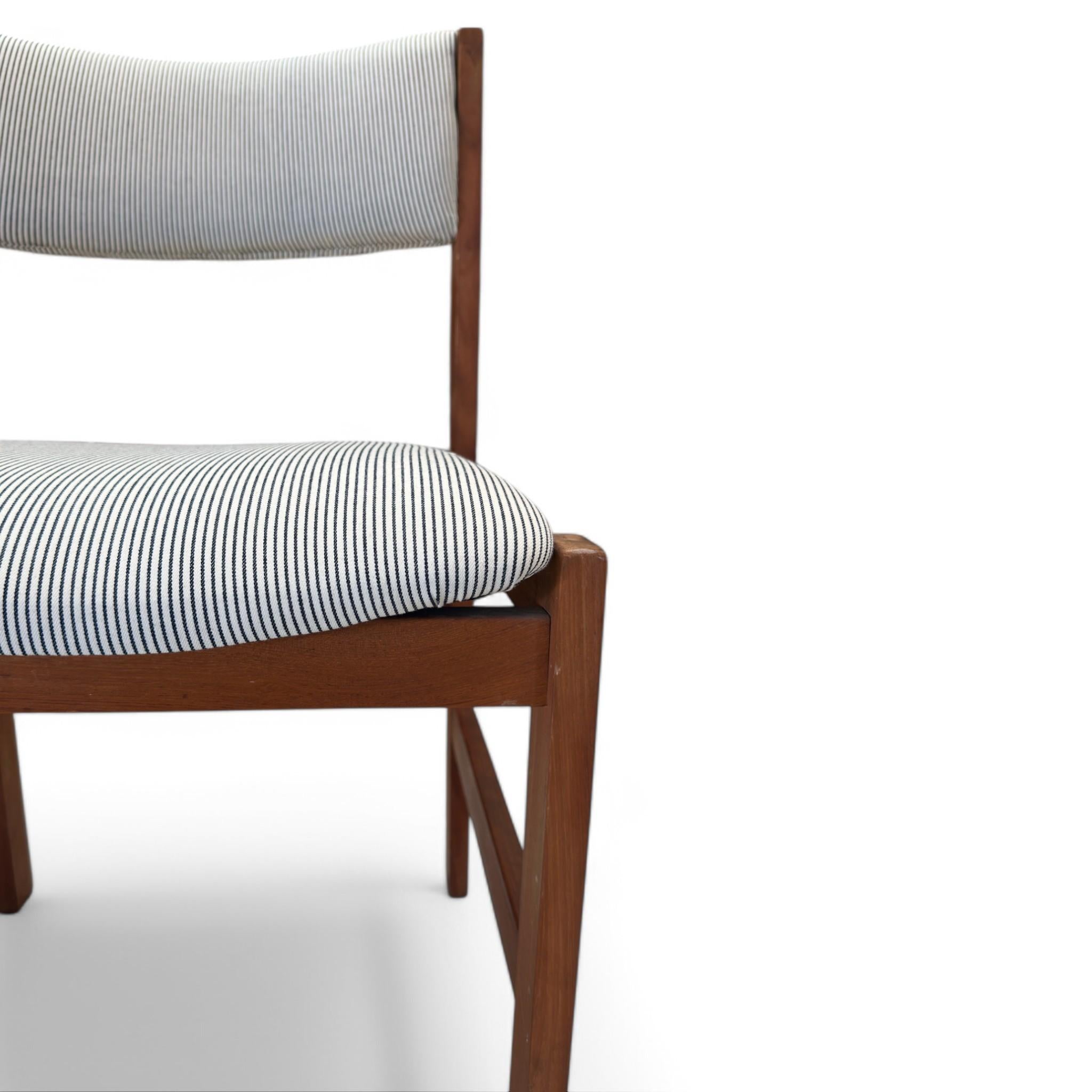 Striped Mid Century Dining Chairs Set of 4 6