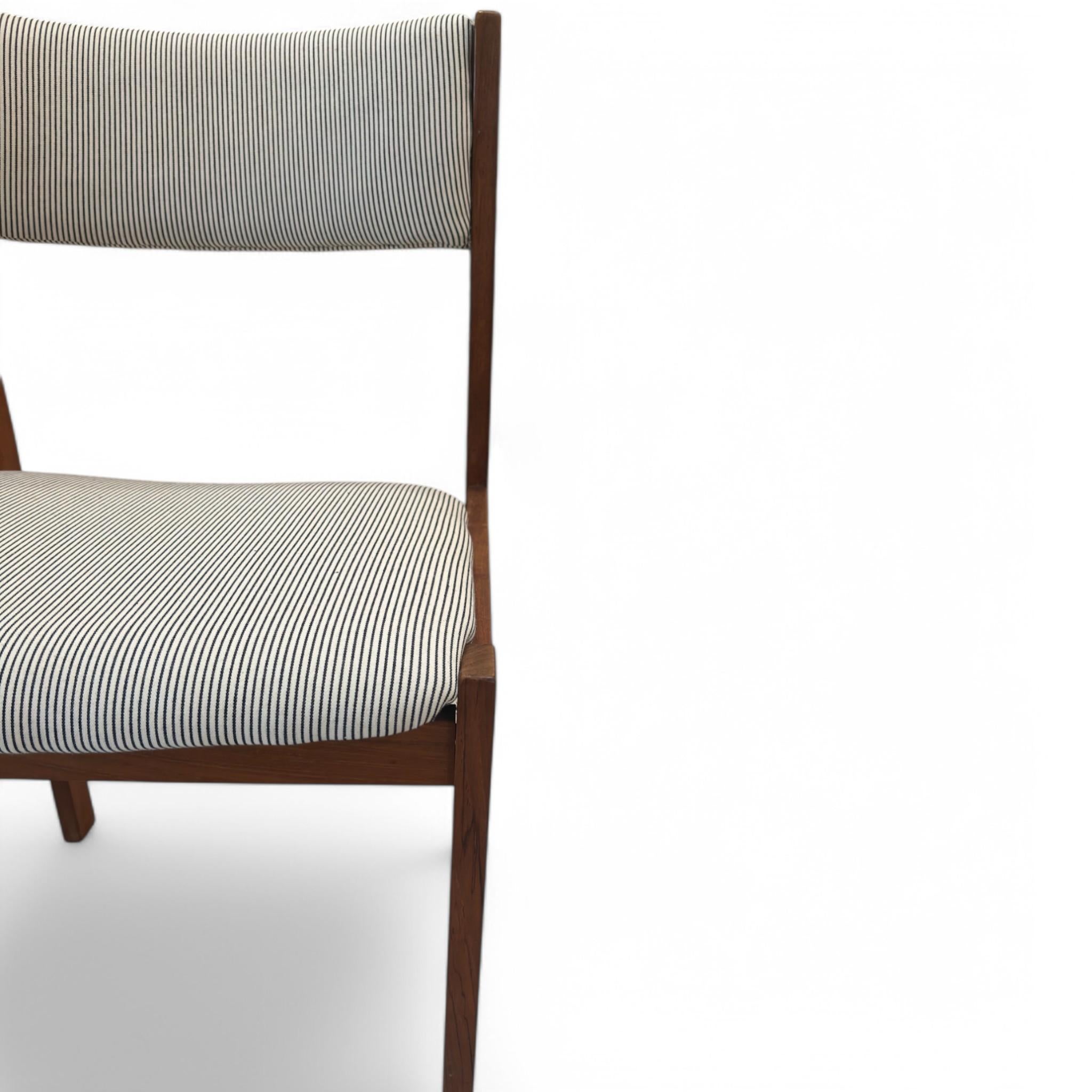 Striped Mid Century Dining Chairs Set of 4 1