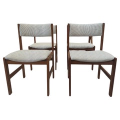 Striped Mid Century Dining Chairs Set of 4